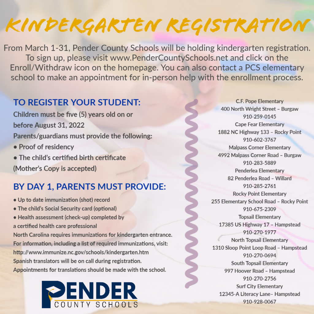kindergarten registration 2022-23