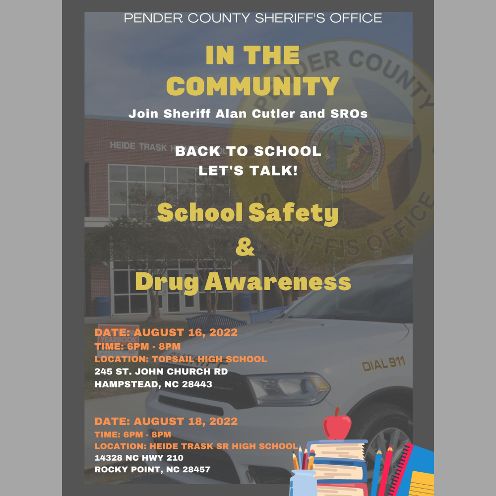 School Safety & Drug Awareness Event Flyer